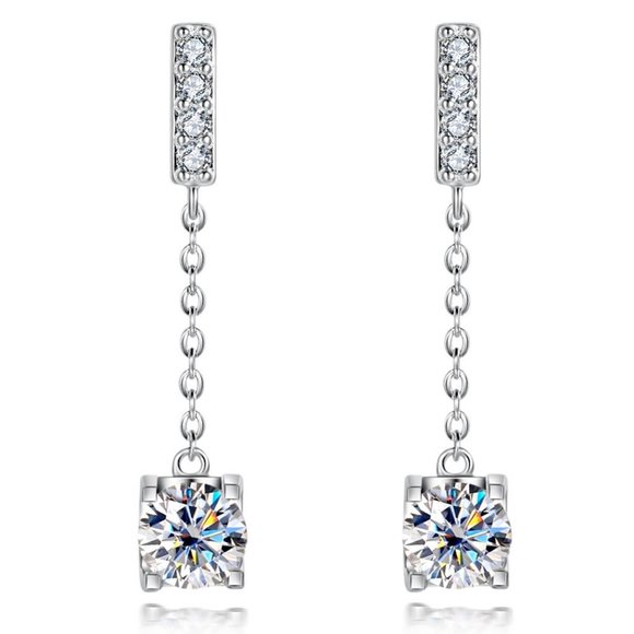 Jewelry - Certified 2ct. t.w. Moissanite Diamond Drop Earrings NEW A